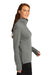 Sport-Tek LST561 Womens Flex Fleece Moisture Wicking 1/4 Zip Sweatshirt Heather Light Grey Model Side