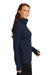 Sport-Tek LST561 Womens Flex Fleece Moisture Wicking 1/4 Zip Sweatshirt True Navy Blue Model Side