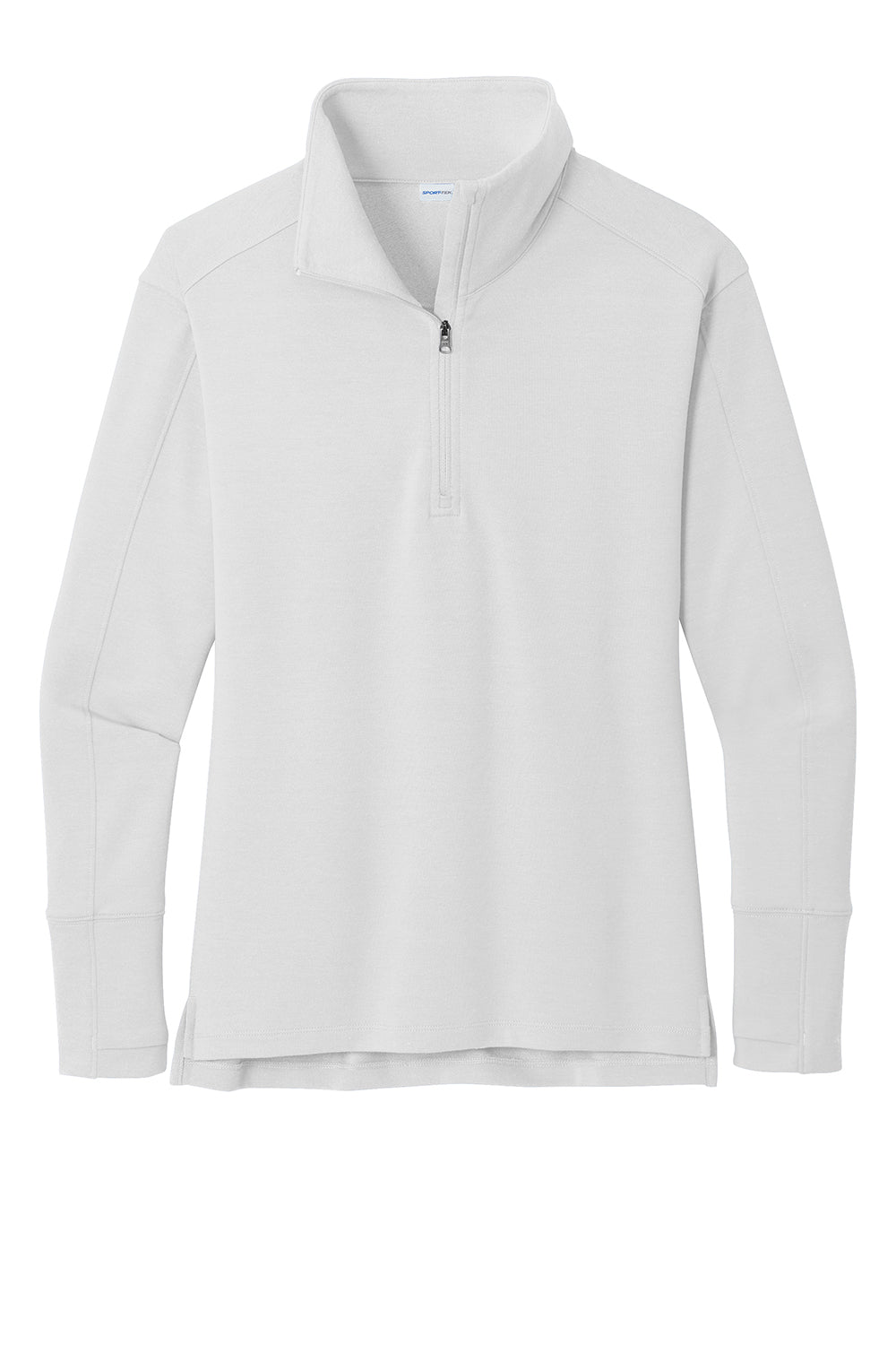 Sport-Tek LST561 Womens Flex Fleece Moisture Wicking 1/4 Zip Sweatshirt White Flat Front