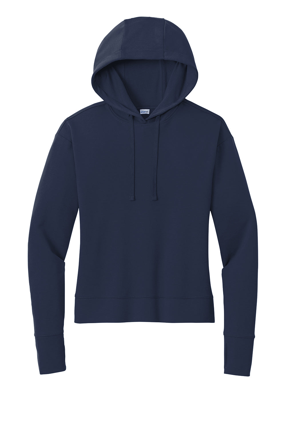 Sport-Tek LST562 Womens Sport-Wick Moisture Wicking Flex Fleece Hooded Sweatshirt Hoodie True Navy Blue Flat Front