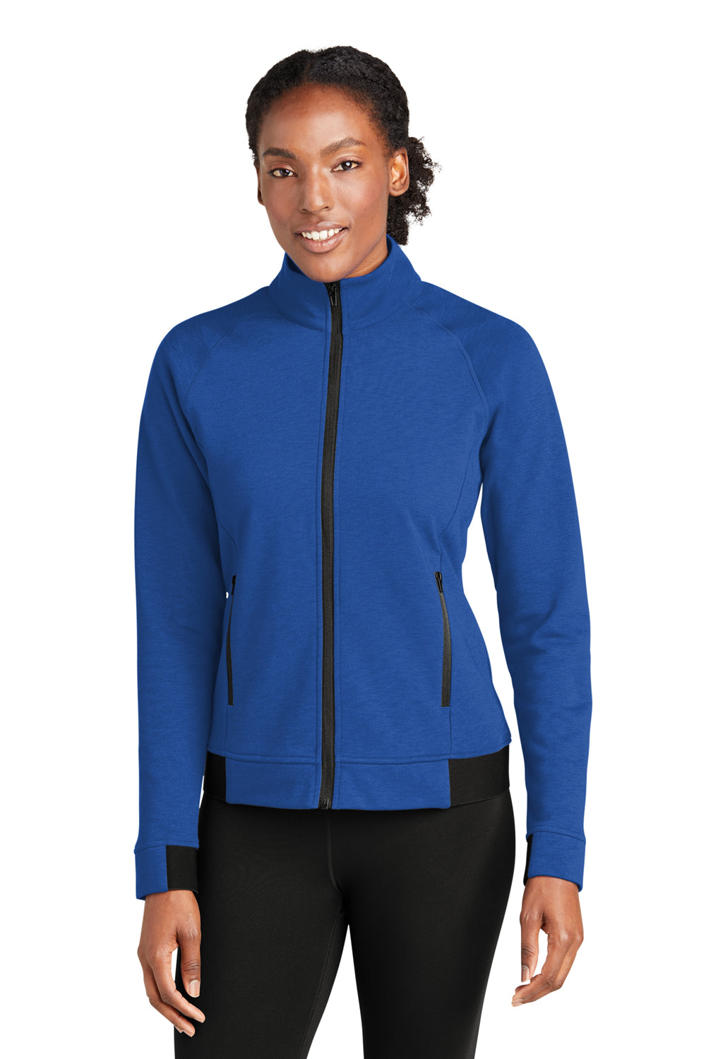 Sport-Tek LST570 Womens Strive PosiCharge Full Zip Jacket True Royal Blue Model Front