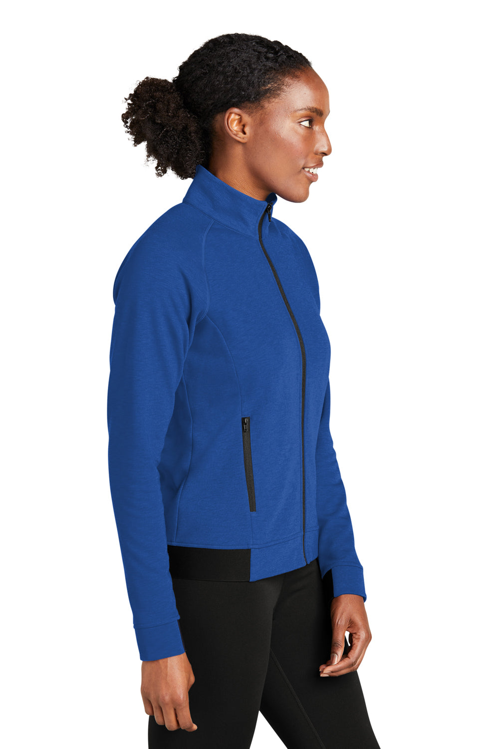 Sport-Tek LST570 Womens Strive PosiCharge Full Zip Jacket True Royal Blue Model Side