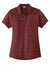 Sport-Tek LST590 Womens Electric Heather Moisture Wicking Short Sleeve Polo Shirt Deep Red Black Electric Flat Front