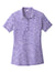 Sport-Tek LST590 Womens Electric Heather Moisture Wicking Short Sleeve Polo Shirt Purple Electric Flat Front