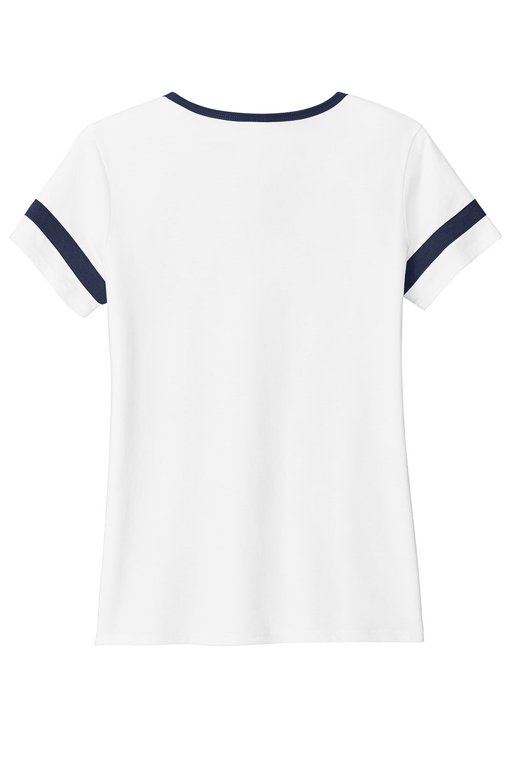 Sport-Tek LST6041 Womens Halftime Notch Neck Short Sleeve T-Shirt White/True Navy Blue Flat Back