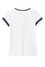 Sport-Tek LST6041 Womens Halftime Notch Neck Short Sleeve T-Shirt White/True Navy Blue Flat Back