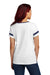 Sport-Tek LST6041 Womens Halftime Notch Neck Short Sleeve T-Shirt White/True Navy Blue Model Back