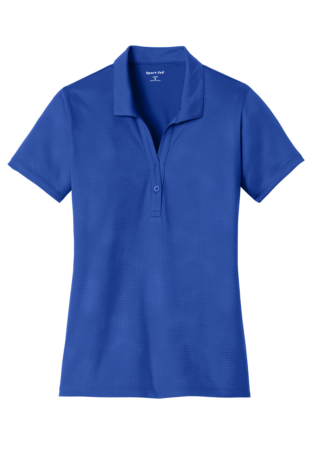 Sport-Tek LST630 Womens Tough Moisture Wicking Short Sleeve Polo Shirt True Royal Blue Flat Front