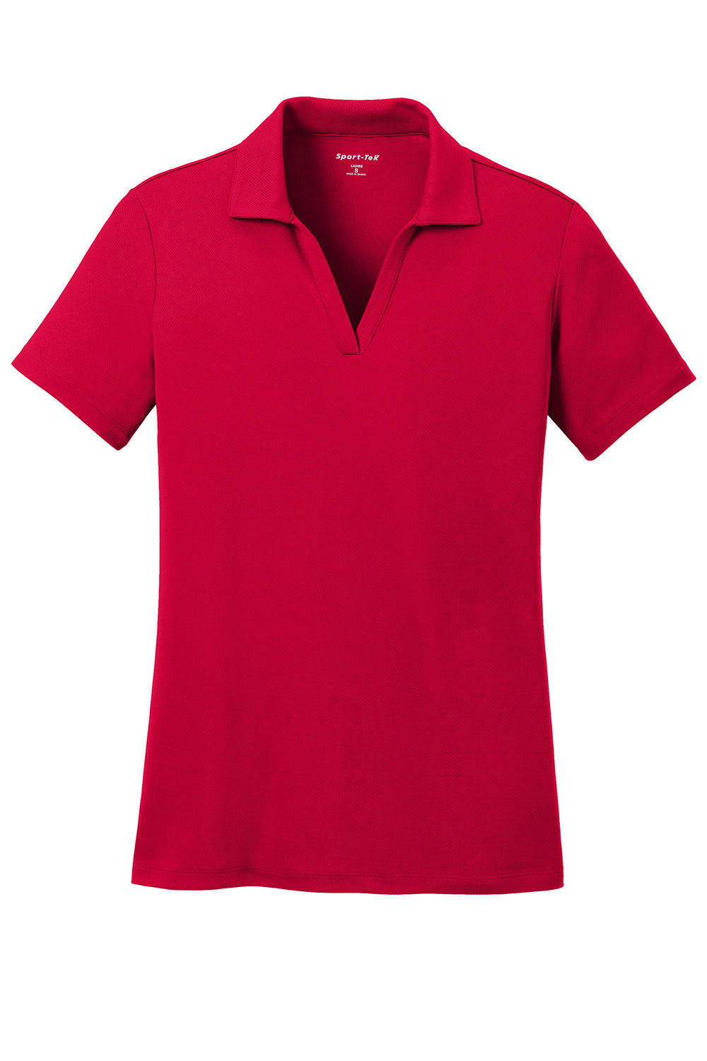 Sport-Tek LST640 Womens RacerMesh Moisture Wicking Short Sleeve Polo Shirt Deep Red Flat Front