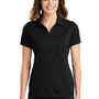 Sport-Tek Womens RacerMesh Moisture Wicking Short Sleeve Polo Shirt - Black