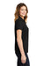 Sport-Tek LST640 Womens RacerMesh Moisture Wicking Short Sleeve Polo Shirt Black Model Side