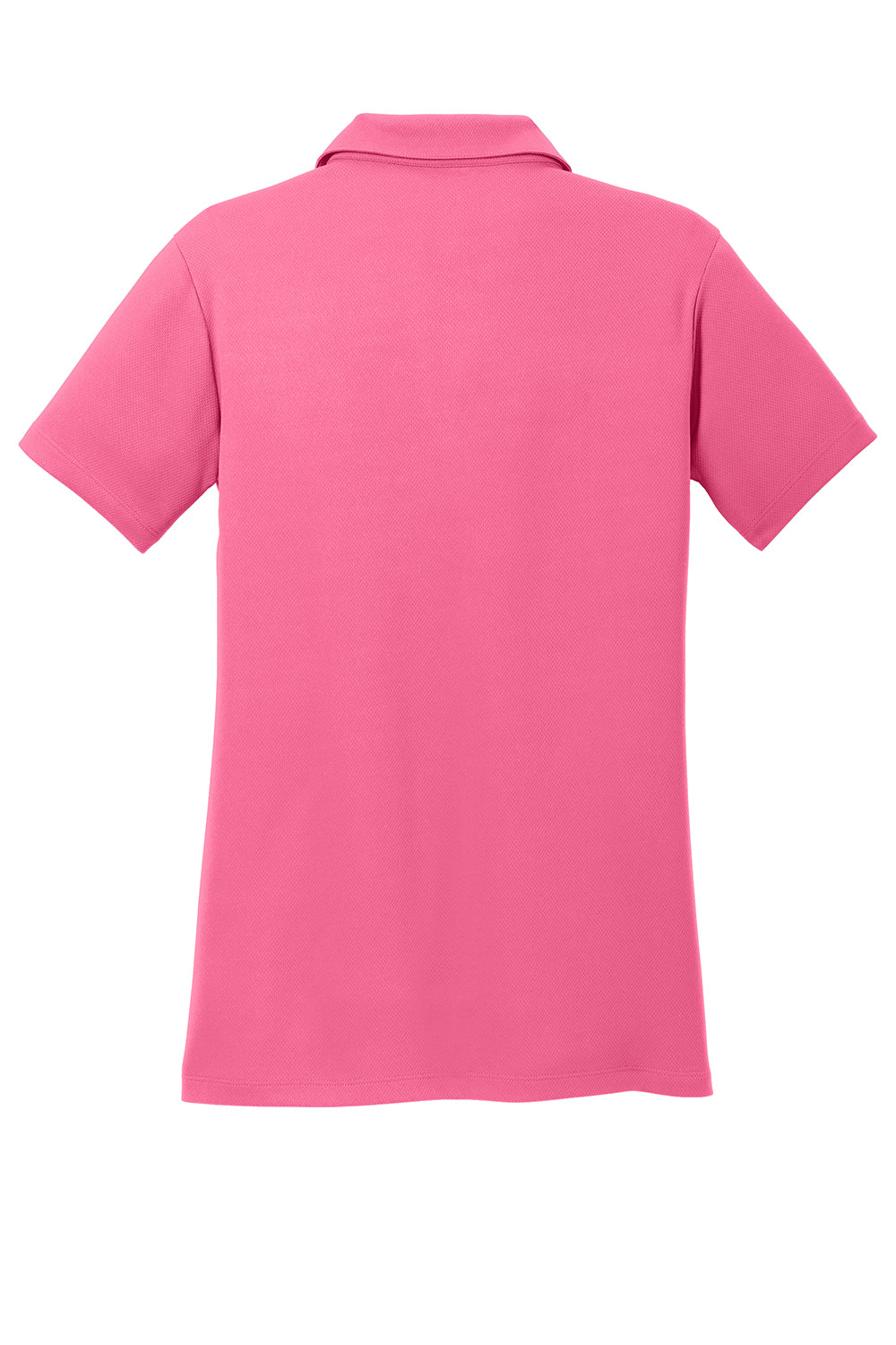 Sport-Tek LST640 Womens RacerMesh Moisture Wicking Short Sleeve Polo Shirt Bright Pink Flat Back