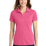 Sport-Tek Womens RacerMesh Moisture Wicking Short Sleeve Polo Shirt - Bright Pink