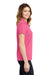 Sport-Tek LST640 Womens RacerMesh Moisture Wicking Short Sleeve Polo Shirt Bright Pink Model Side