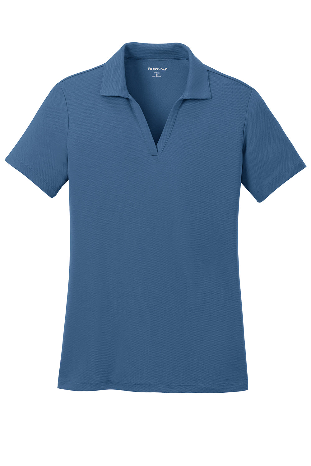 Sport-Tek LST640 Womens RacerMesh Moisture Wicking Short Sleeve Polo Shirt Dawn Blue Flat Front