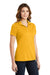 Sport-Tek LST640 Womens RacerMesh Moisture Wicking Short Sleeve Polo Shirt Gold Model 3q