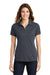 Sport-Tek LST640 Womens RacerMesh Moisture Wicking Short Sleeve Polo Shirt Graphite Grey Model Front