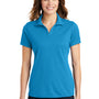 Sport-Tek Womens RacerMesh Moisture Wicking Short Sleeve Polo Shirt - Pond Blue