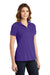 Sport-Tek LST640 Womens RacerMesh Moisture Wicking Short Sleeve Polo Shirt Purple Model 3q