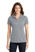 Sport-Tek LST640 Womens RacerMesh Moisture Wicking Short Sleeve Polo Shirt Silver Grey Model Front