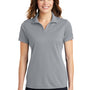 Sport-Tek Womens RacerMesh Moisture Wicking Short Sleeve Polo Shirt - Silver Grey