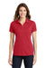 Sport-Tek LST640 Womens RacerMesh Moisture Wicking Short Sleeve Polo Shirt True Red Model Front