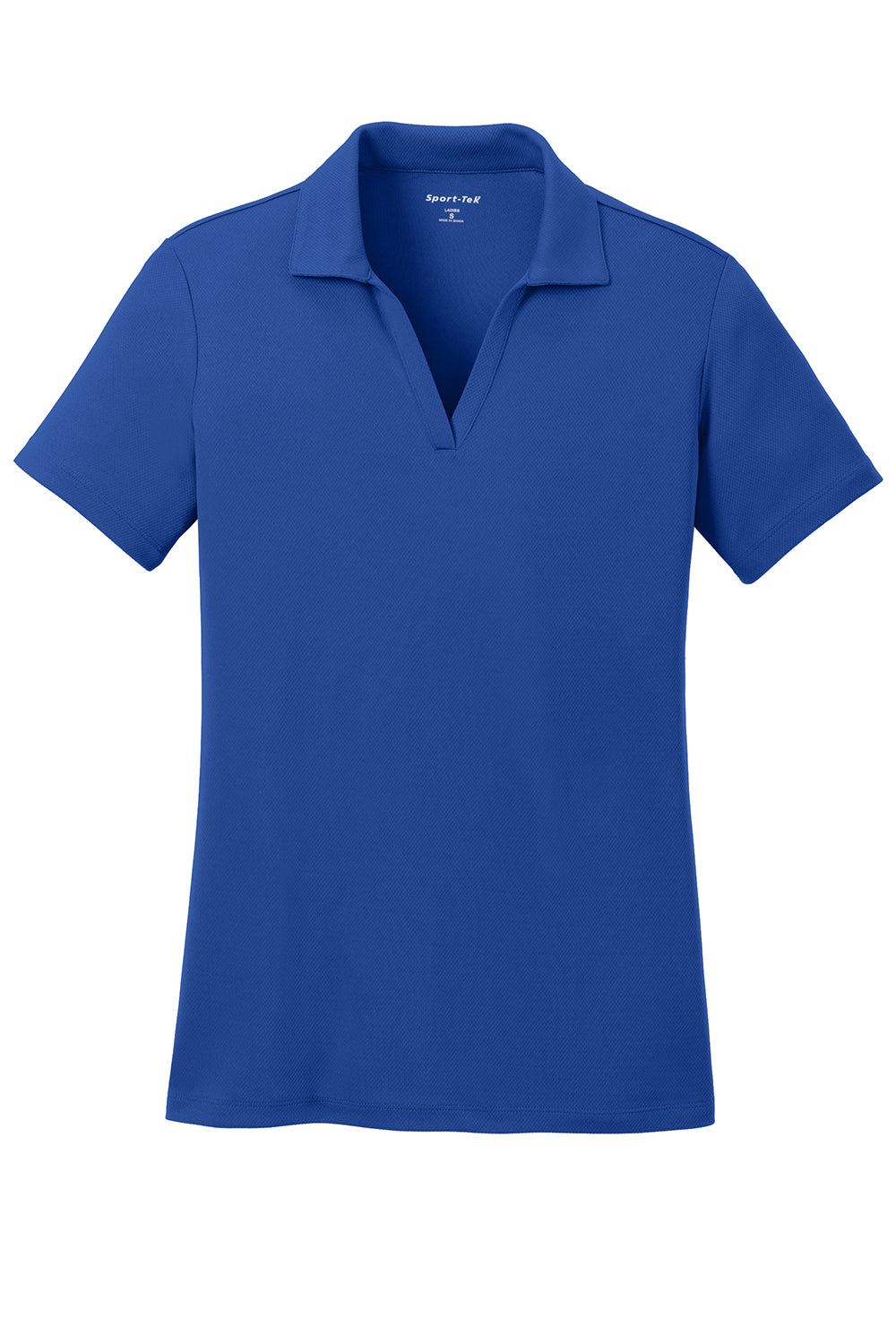 Sport-Tek LST640 Womens RacerMesh Moisture Wicking Short Sleeve Polo Shirt True Royal Blue Flat Front