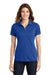 Sport-Tek LST640 Womens RacerMesh Moisture Wicking Short Sleeve Polo Shirt True Royal Blue Model Front