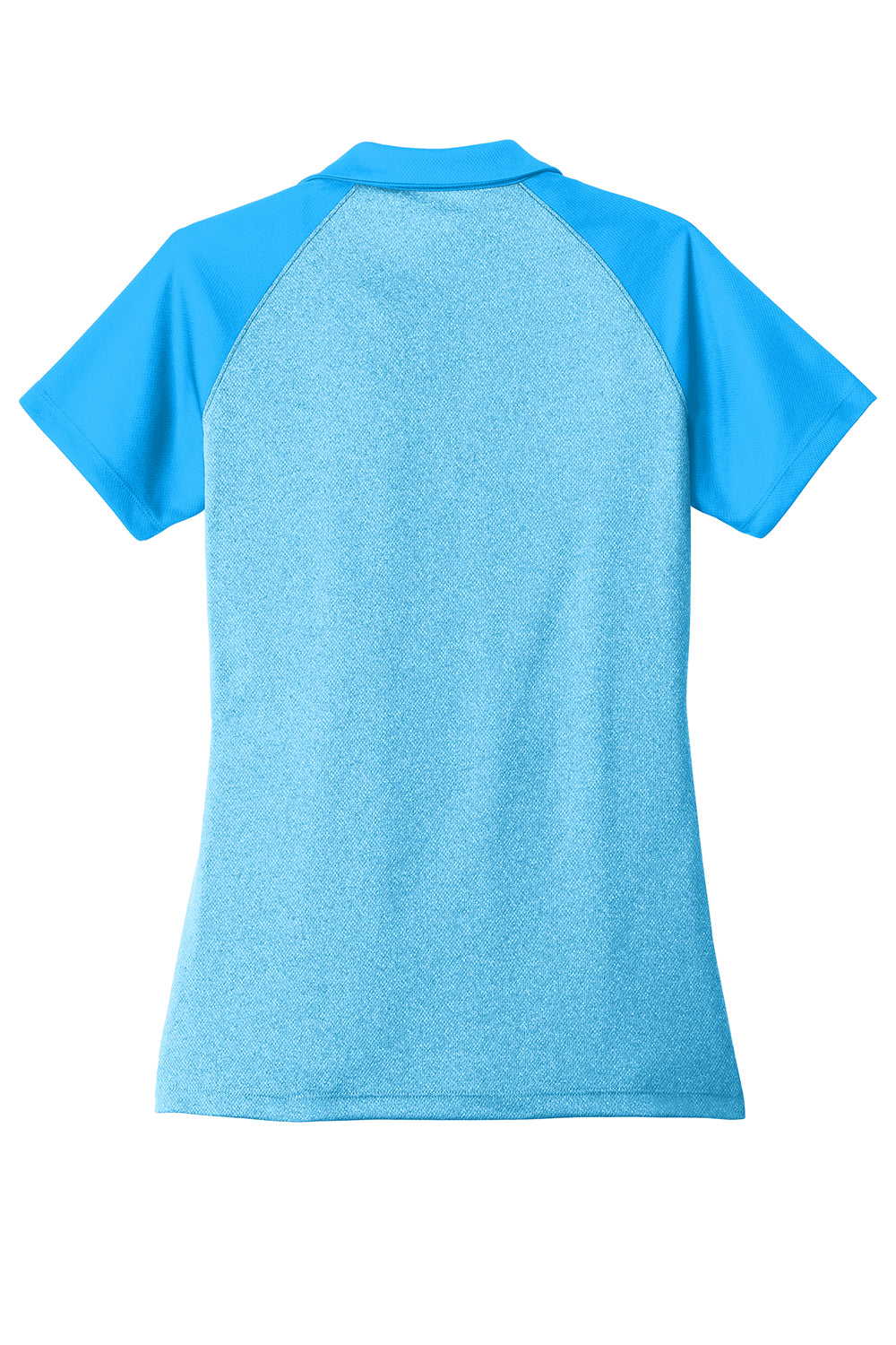 Sport-Tek LST641 Womens RacerMesh Moisture Wicking Short Sleeve Polo Shirt Heather Pond Blue/Pond Blue Flat Back