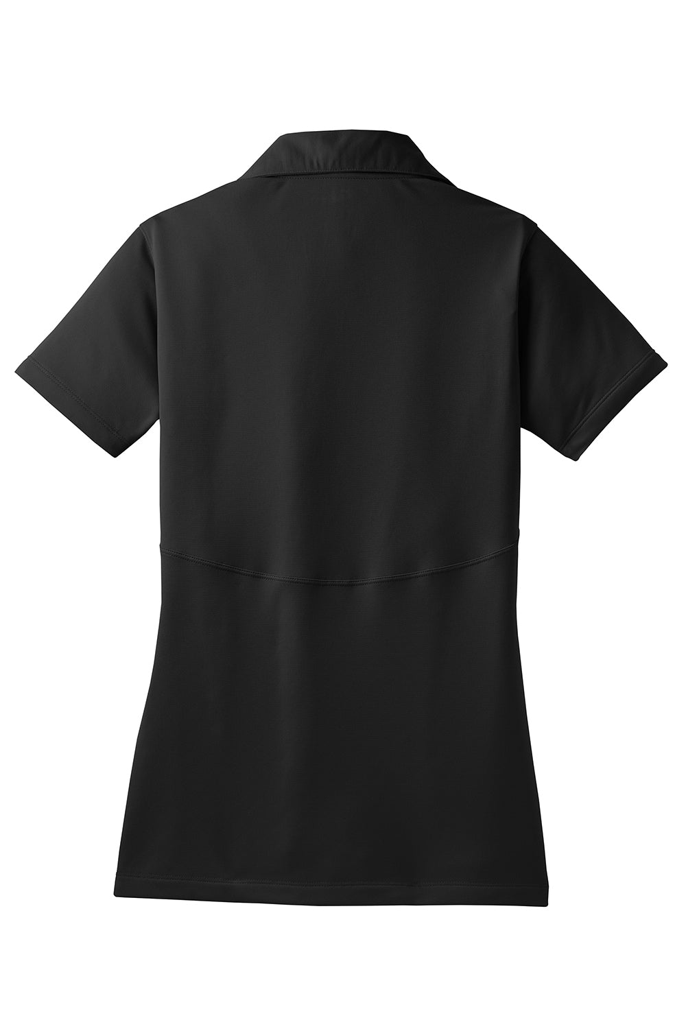 Sport-Tek LST650 Womens Sport-Wick Moisture Wicking Short Sleeve Polo Shirt Black Flat Back