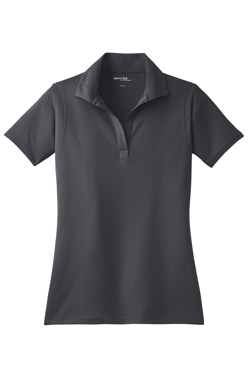 Sport-Tek LST650 Womens Sport-Wick Moisture Wicking Short Sleeve Polo Shirt Iron Grey Flat Front