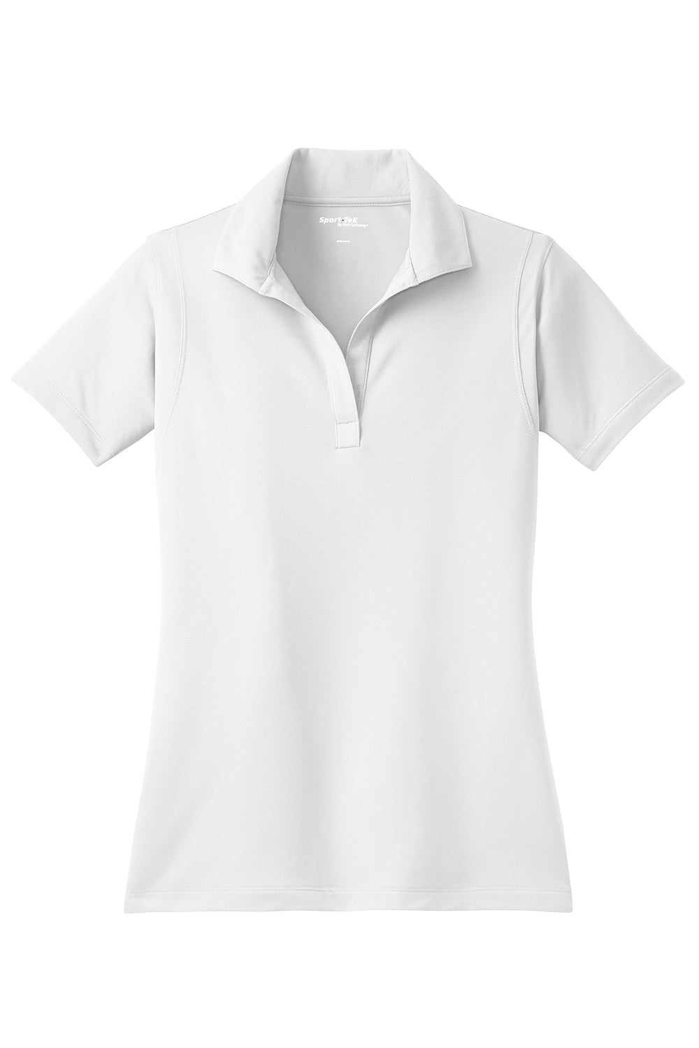 Sport-Tek LST650 Womens Sport-Wick Moisture Wicking Short Sleeve Polo Shirt White Flat Front