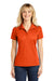 Sport-Tek LST650 Womens Sport-Wick Moisture Wicking Short Sleeve Polo Shirt Deep Orange Model Front