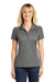 Sport-Tek LST650 Womens Sport-Wick Moisture Wicking Short Sleeve Polo Shirt Concrete Grey Model Front