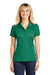 Sport-Tek LST650 Womens Sport-Wick Moisture Wicking Short Sleeve Polo Shirt Kelly Green Model Front