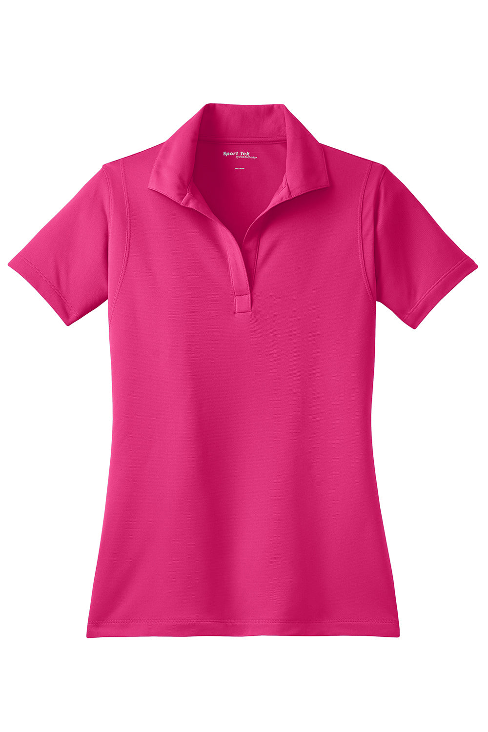 Sport-Tek LST650 Womens Sport-Wick Moisture Wicking Short Sleeve Polo Shirt Raspberry Pink Flat Front