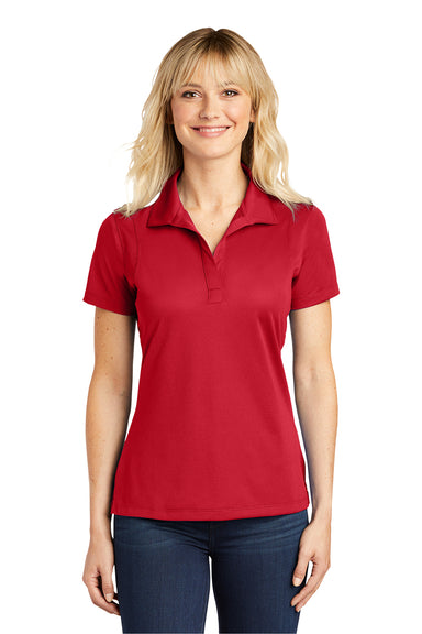 Sport-Tek LST650 Womens Sport-Wick Moisture Wicking Short Sleeve Polo Shirt True Red Model Front