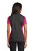 Sport-Tek LST652 Womens Sport-Wick Moisture Wicking Short Sleeve Polo Shirt Iron Grey/Raspberry Pink Model Back