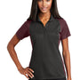 Sport-Tek Womens Sport-Wick Moisture Wicking Short Sleeve Polo Shirt - Iron Grey/Maroon