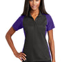 Sport-Tek Womens Sport-Wick Moisture Wicking Short Sleeve Polo Shirt - Iron Grey/Purple