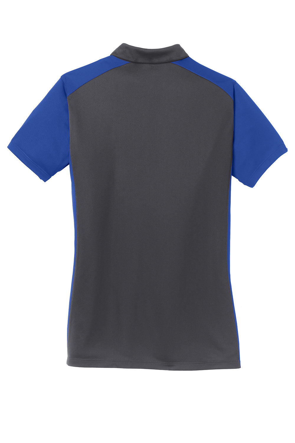 Sport-Tek LST652 Womens Sport-Wick Moisture Wicking Short Sleeve Polo Shirt Iron Grey/True Royal Blue Flat Back