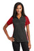 Sport-Tek LST652 Womens Sport-Wick Moisture Wicking Short Sleeve Polo Shirt Iron Grey/True Red Model Front