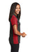 Sport-Tek LST652 Womens Sport-Wick Moisture Wicking Short Sleeve Polo Shirt Iron Grey/True Red Model Side