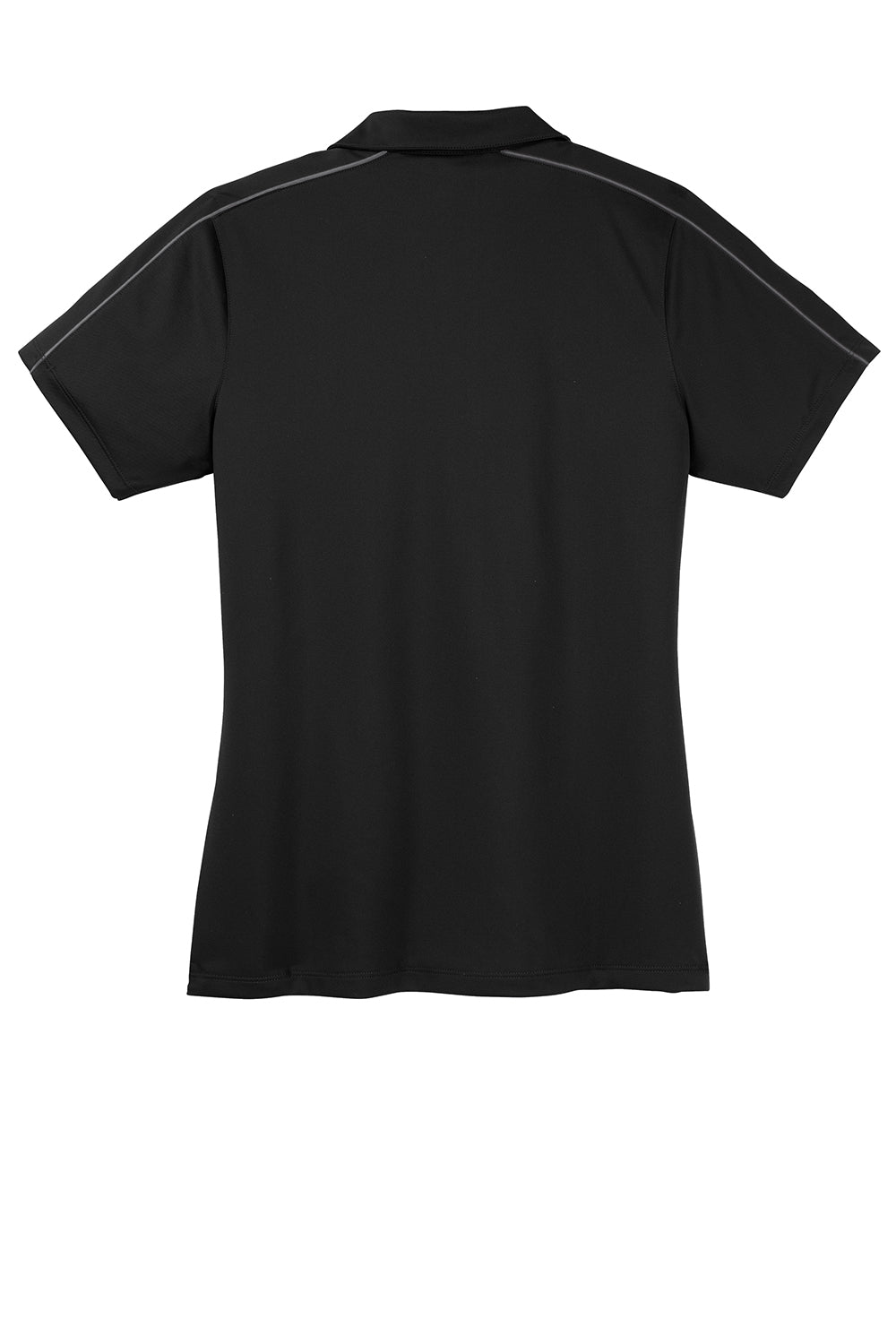 Sport-Tek LST653 Womens Sport-Wick Moisture Wicking Short Sleeve Polo Shirt Black/Iron Grey Flat Back