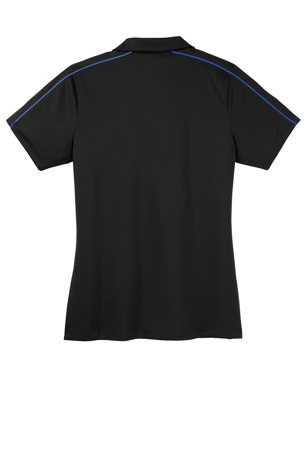 Sport-Tek LST653 Womens Sport-Wick Moisture Wicking Short Sleeve Polo Shirt Black/True Royal Blue Flat Back