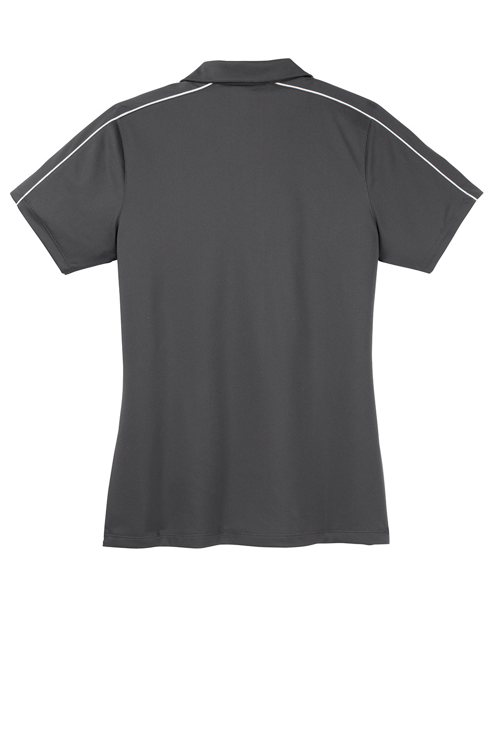 Sport-Tek LST653 Womens Sport-Wick Moisture Wicking Short Sleeve Polo Shirt Iron Grey/White Flat Back