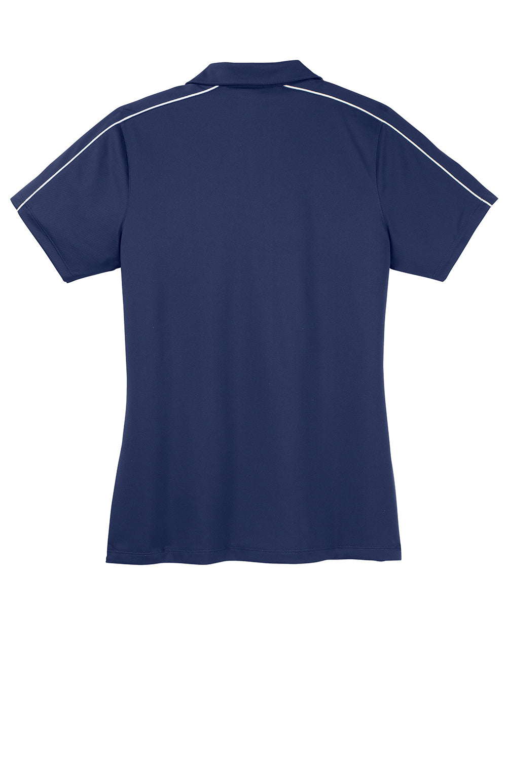 Sport-Tek LST653 Womens Sport-Wick Moisture Wicking Short Sleeve Polo Shirt True Navy Blue/White Flat Back