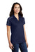 Sport-Tek LST653 Womens Sport-Wick Moisture Wicking Short Sleeve Polo Shirt True Navy Blue/White Model 3q