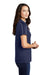 Sport-Tek LST653 Womens Sport-Wick Moisture Wicking Short Sleeve Polo Shirt True Navy Blue/White Model Side