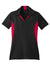 Sport-Tek LST655 Womens Sport-Wick Moisture Wicking Short Sleeve Polo Shirt Black/Deep Red Flat Front